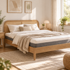 Letto Jamie in rovere 140x200 cm, con doghe e materassi inclusi