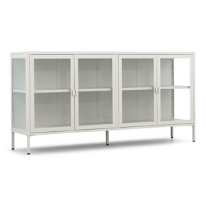 Herman - Vetrina - Metallo/beige vetro - 170x40x85 cm