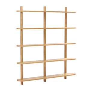 Juliet scaffale da parete in rovere con 5 ripiani H 140 x P 22 x L 130 cm