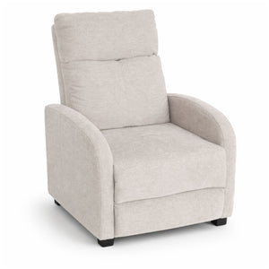 Poltrona Silas in beige con funzione di inclinazione e poggiagambe