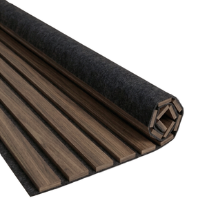Pannello acustico flessibile impiallacciato in rovere fumé 1200x520x18 mm