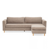 Divano chaise longue Hildur a 3 posti, colore sabbia
