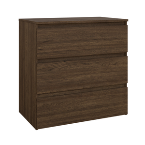 Maise cassettiera H:70 x L:70 x P:41 cm con 3 cassetti in look rovere fumé