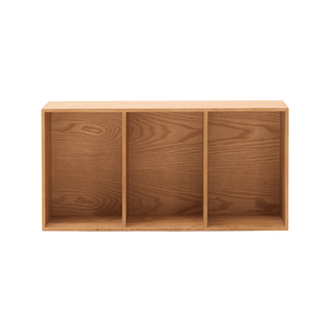 Rumi Scaffale a muro a tre scomparti 33x20x66 cm in rovere con supporto a muro