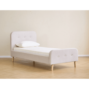 Letto cristiano Premium in beige 90x200 cm con doghe e materassi inclusi