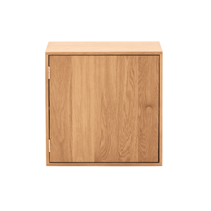 Rumi Scaffale a muro con anta e ripiano 33x20x33 cm in rovere con supporto a muro