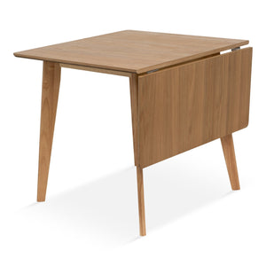 Ezra - Tavolo pieghevole in rovere con prolunghe in impiallacciato di rovere laccato - 80/120 x 80 cm