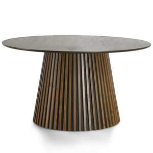 Lewis - Tavolo rotondo da pranzo in rovere affumicato Ø140 cm