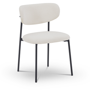 Lucinda - Sedia da pranzo bouclé bianco