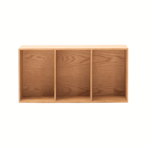 Rumi Scaffale a muro a tre scomparti 33x20x66 cm in rovere con supporto a muro