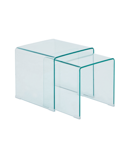 Tavolini da salotto in vetro Nicole - Set da 2 pezzi