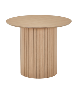 Tavolo da pranzo Riccardo in melamina effetto rovere con gambe a colonna Ø90 cm