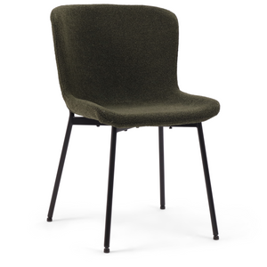 Adena - Sedia da tavolo boucle verde