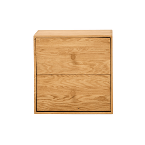 Rumi Scaffale a muro con cassetti 33x20x33 cm in rovere con supporti a muro