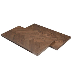 Valeria – Prolunghe (2 pezzi) per tavolo a spina di pesce in impiallacciatura di rovere affumicato