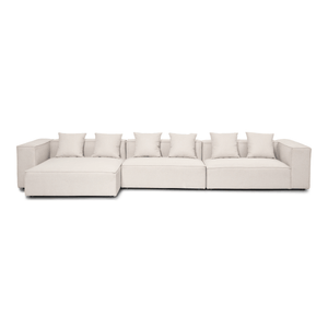 Hailey - Chaise longue modulare sinistra beige con 3 moduli L: 415 X P: 148 X H: 65 cm