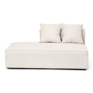 Hailey - Modulo con schienale basso a sinistra beige L: 148 x P: 100 x H: 65 cm