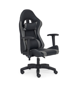Sedia da gaming Julian in similpelle nera/grigia