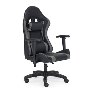 Sedia da gaming Julian in ecopelle nera/grigia