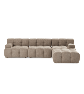 Lilie - divano modulare color sabbia con 3 moduli e chaise longue a destra o a sinistra - L: 285 x P: 190 x A: 64 cm