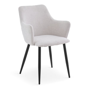 Isabella - sedia da pranzo beige in tessuto