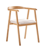 Jocelyn - Sedia da pranzo in rovere con seduta in tessuto beige