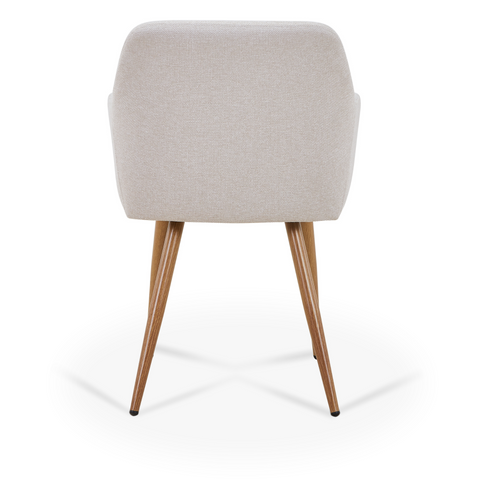 Jenna - Sedia da pranzo tessuto beige con finitura in rovere