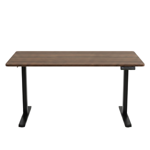 Scrivania regolabile in altezza Damian 160x80 cm in impiallacciato rovere fumé