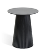 Lewis tavolo bar a doghe nero con base a colonna – 90 x 105 cm