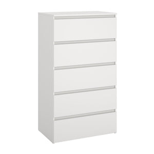 Maise Cassettiera H:114 x L:65 x P:41 cm con 5 cassetti in bianco
