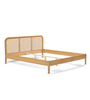 Struttura letto Jamie in rovere con testata in vimini rattan 180x200 cm