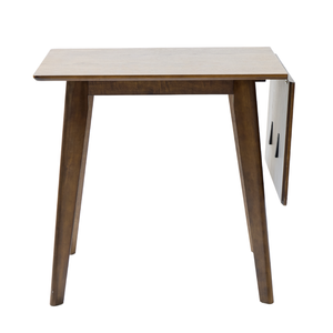 Ezra - Tavolo da pranzo pieghevole in rovere fumé con prolunghe in impiallacciato rovere laccato - 80/120 x 80 cm