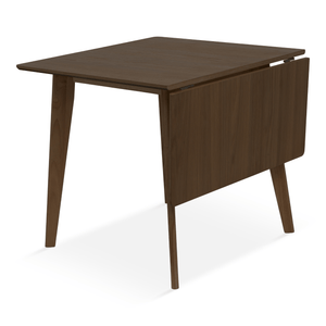 Ezra - Tavolo da pranzo pieghevole in rovere fumé con prolunghe in impiallacciato rovere laccato - 80/120 x 80 cm