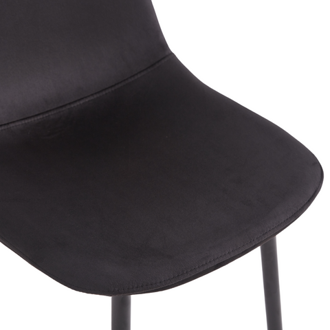 Anna - Sedia da pranzo rivestita in velluto nero