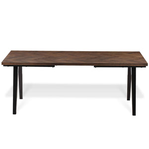 Valeria tavolo con motivo a spina di pesce 200/290x90 cm in impiallacciatura di rovere affumicato