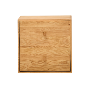 Rumi Scaffale a muro con cassetti 33x20x33 cm in rovere con supporti a muro