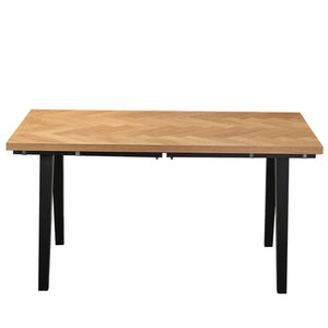 Madelina tavolo a spina di pesce  150/240x90 cm - Finitura in legno di quercia laccato (Pronto per tavole supplementari)