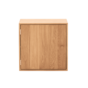 Rumi Scaffale a muro con anta e ripiano 33x20x33 cm in rovere con supporto a muro
