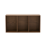 Rumi Scaffale a muro con tre scomparti 33x20x66 cm rovere fumé incl. staffe a muro