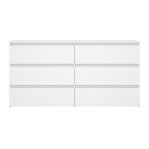 Maise cassettiera 70x138x41 cm con 6 cassetti in bianco