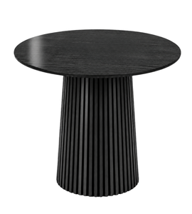 Lewis tavolo bar a doghe nero con base a colonna – 90 x 105 cm