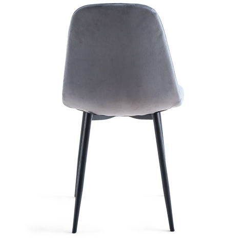 Anna - Sedia da pranzo velluto grigio imbottito