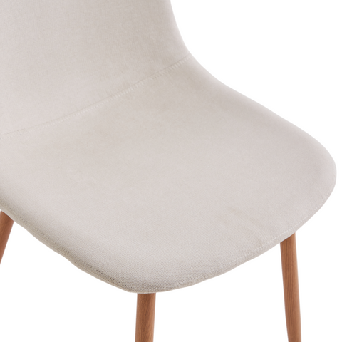 Anna - Sedia da pranzo tessuto beige effetto rovere