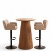 Set da bar con tavolo da bar Lewis in rovere e 2 sgabelli da bar Melody in beige