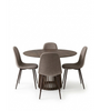 Set da pranzo – Harris rotondo in finitura rovere affumicato + 4 x Anna sabbia con gambe in finitura rovere affumicato