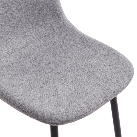 Anna - Sedia da pranzo tessuto grigio con gambe nere