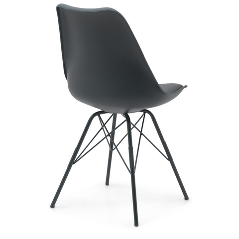 Hannah - Sedia da pranzo nero con gambe nere