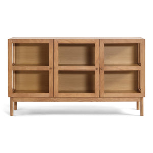 Havana - Madia/vetrina in vetro rovere a 3 ante - 80x40x140 cm