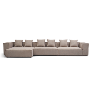 Hailey - Divano modulare con chaise longue sinistra in sabbia con 3 moduli L: 415 x P: 148 x H: 65 cm