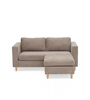 Divano chaise longue Hildur a 2 posti, colore sabbia